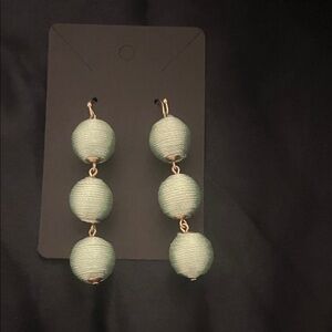 Chic Pastel Green Ball Drop Earrings